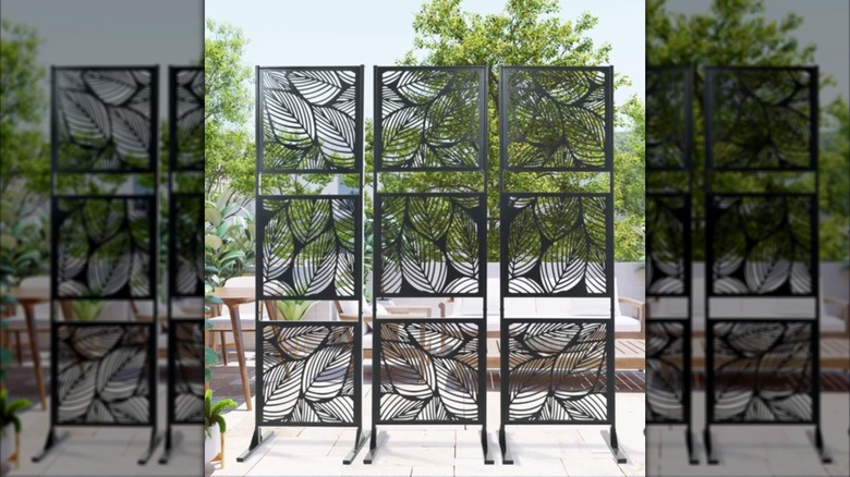 Three privacy panels on a patio
