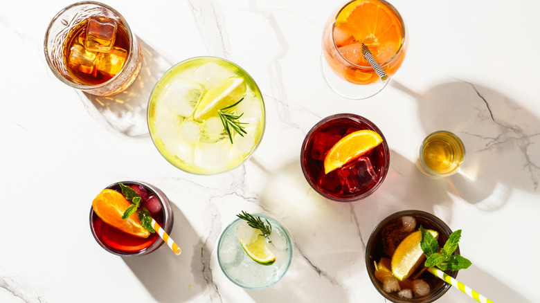 Variety of cocktails