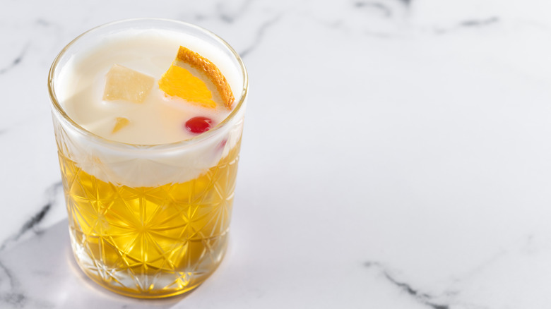 Whiskey sour in glass