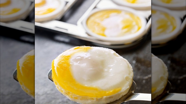 A McDonald's round egg that goes on an Egg McMuffin