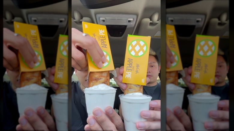 McDonald's apple pies dunked in vanilla soft serve