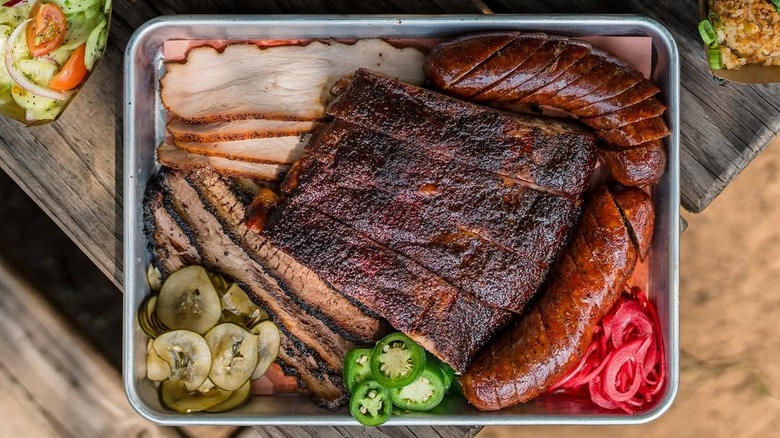 Barbecue assortment at Bar-A-BBQ in Texas
