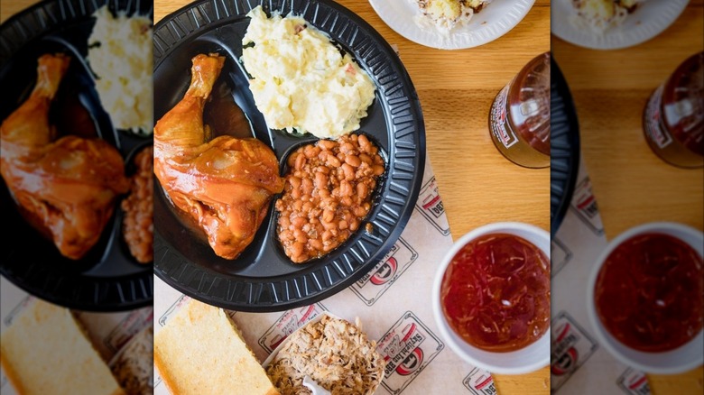 BBQ plate at Skylight Inn in NC