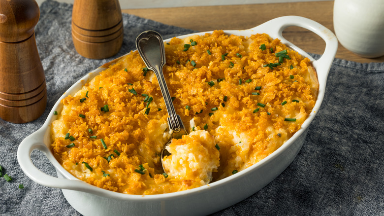 Homemade funeral potatoes casserole