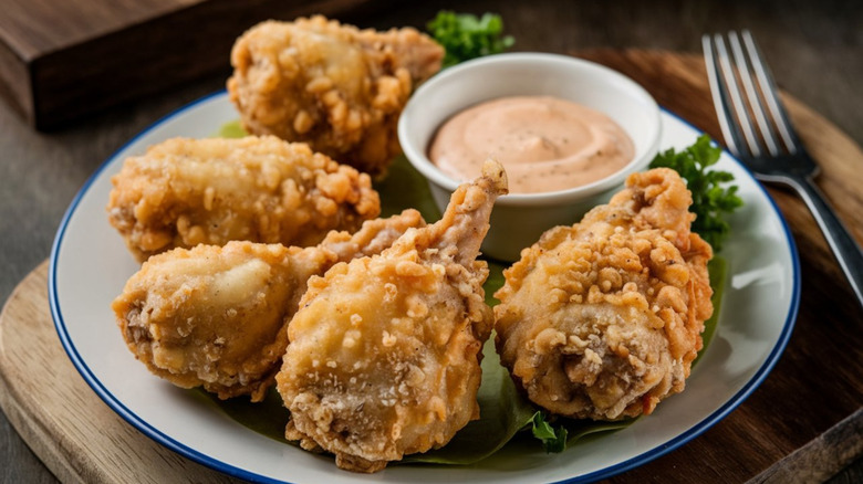Fried Rocky Mountain oysters on a plate