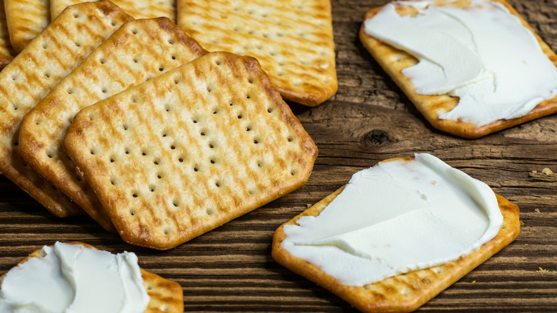 crackers and cheese on board