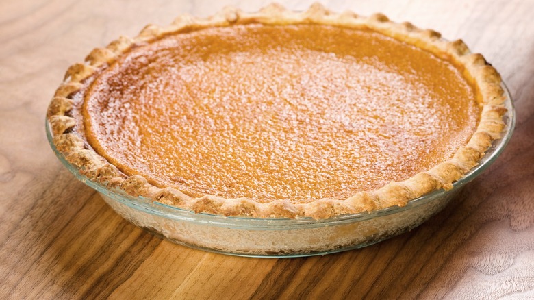 A white potato pie on a table