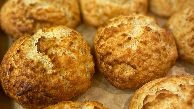 Biscuits on parchment paper