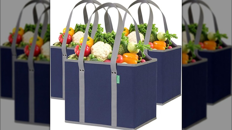Three pack of grocery bags with handles