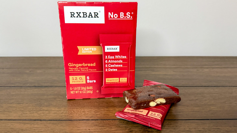 Red box of Gingerbread RXBARs
