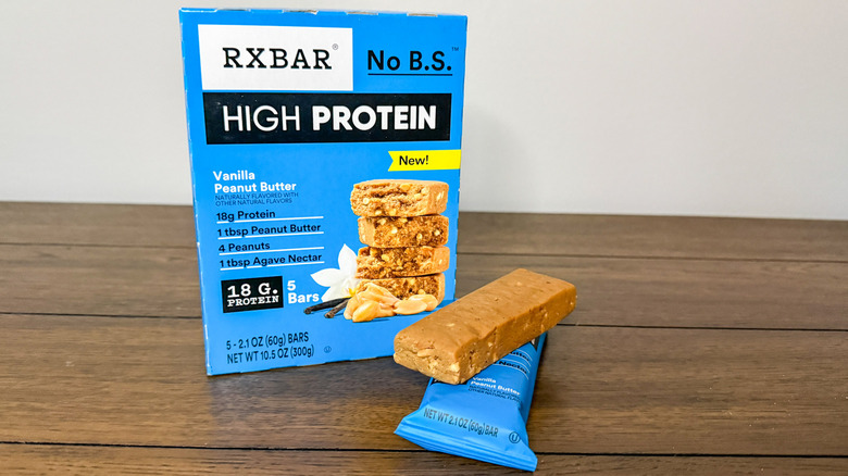 Blue box of RxBar High Protein bars