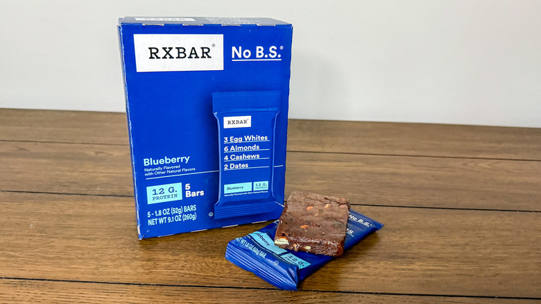Blue box of Blueberry RXBARs