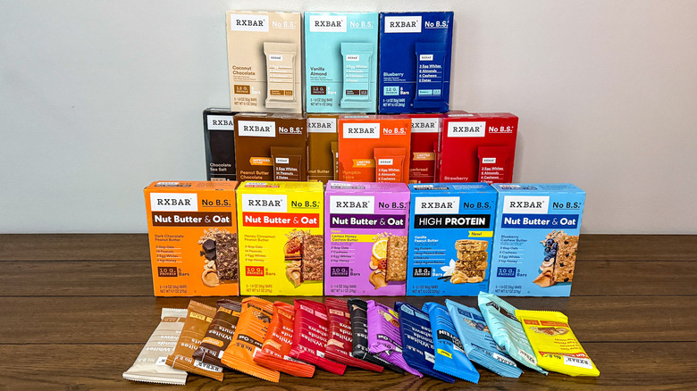 Boxes of Rx Bars arranged in rows