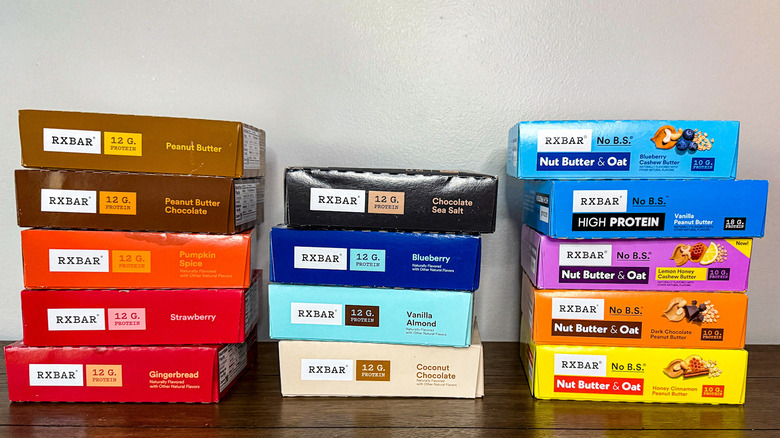 Stacks of boxes of RXBARs