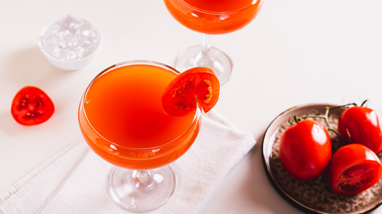Tomato martini in coupe glass
