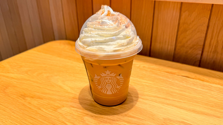 Starbucks Pumpkin Spiced Latte on a table