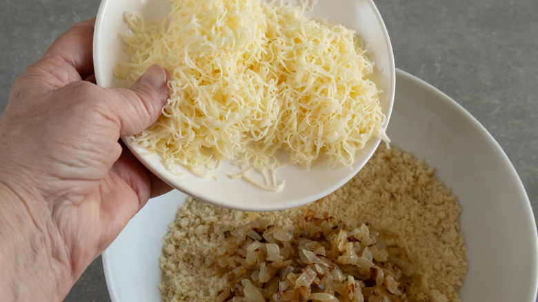 Adding cheese to scone batter