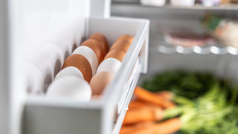 Eggs in the refrigerator door