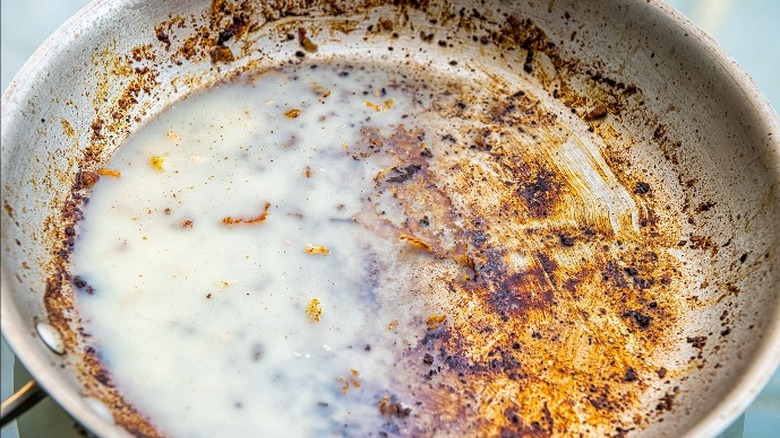 Grease in pan