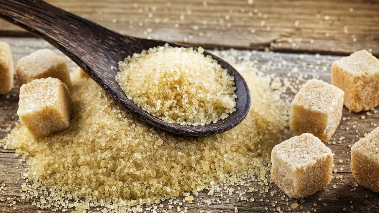 Brown sugar with spoon