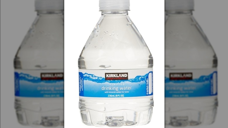 Kirkland brand water in plastic bottle