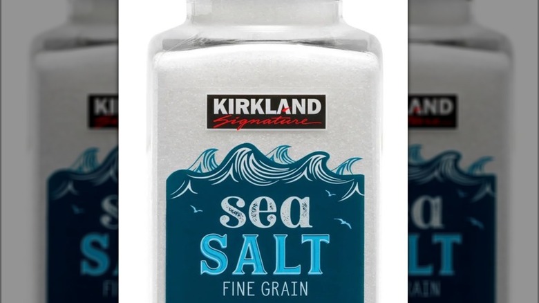 Kirkland Signature sea salt bottle