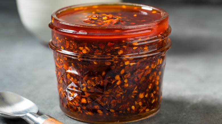 A jar of chili crisp