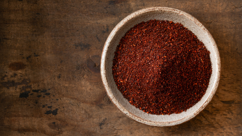 Aleppo pepper in a bowl