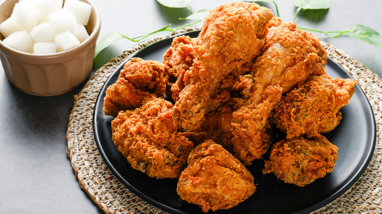 Plate of fried chicken