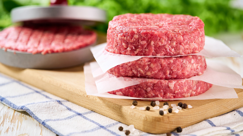 Stack of burger patties