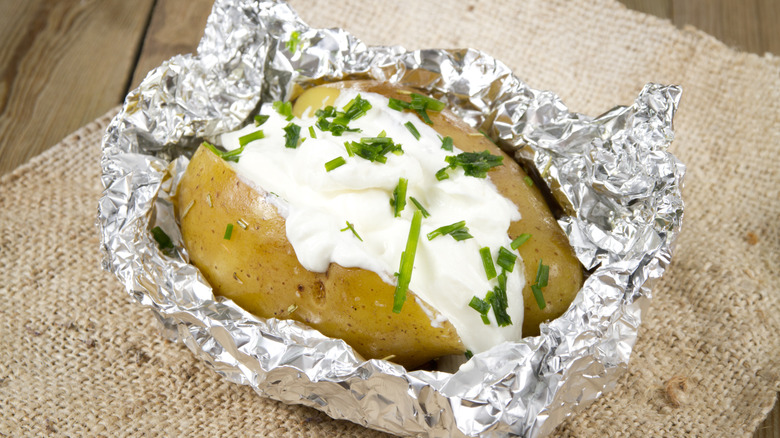 Baked potato in foil