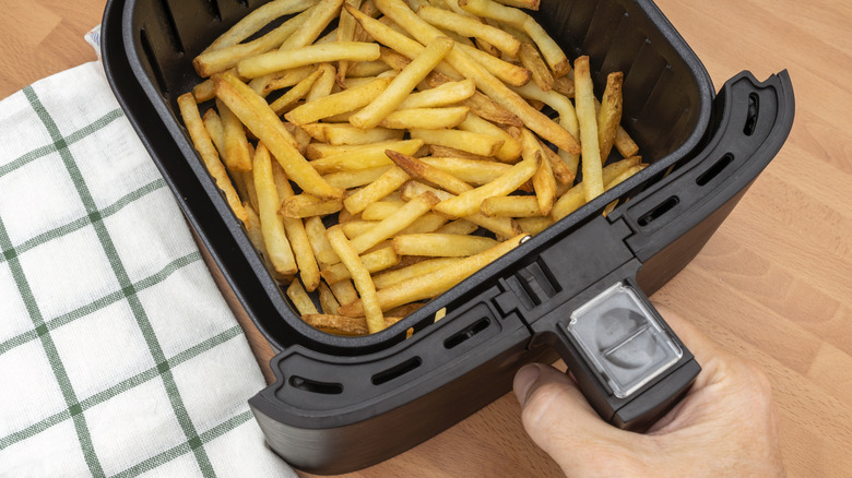 French fries coming out of air fryer