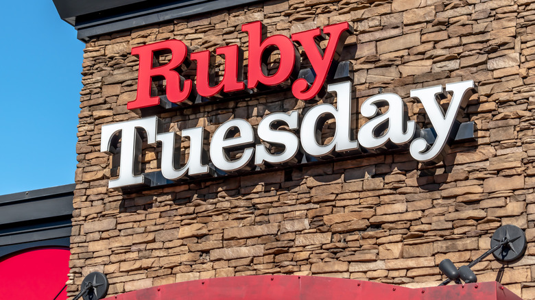 The sign on the exterior of a Ruby Tuesday restaurant