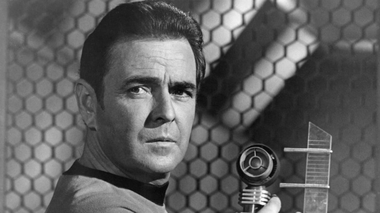 Closeup of James Doohan as Montgomery Scott in Star Trek: The Original Series