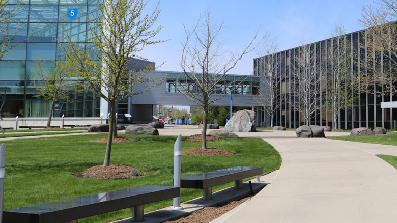 View from the quad on the campus of Lawrence Tech