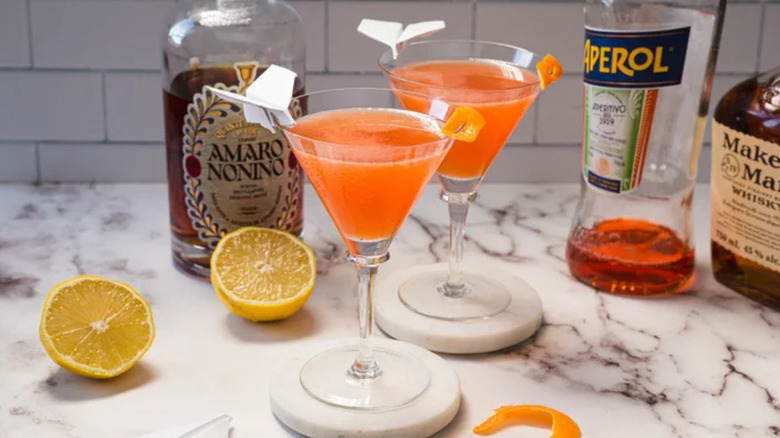 two orange cocktails