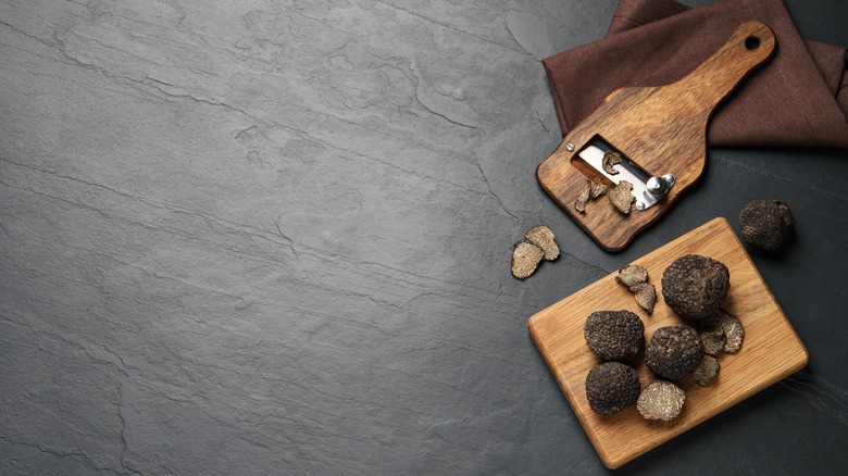 Fresh truffles on the table
