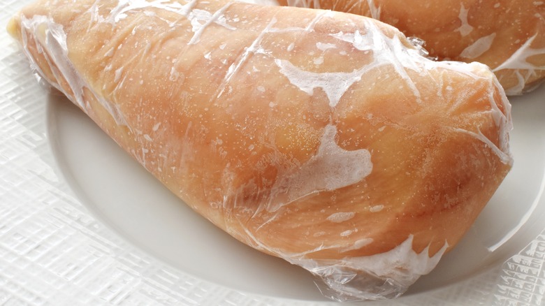 Frozen chicken fillet in a wrap