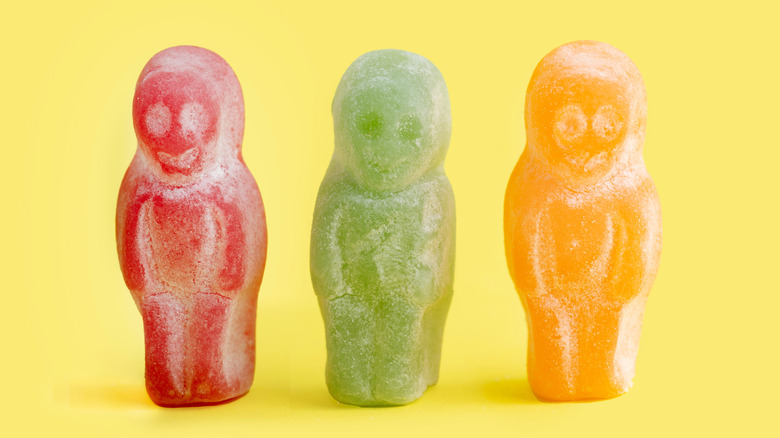 Jelly Babies in red, green, and yellow