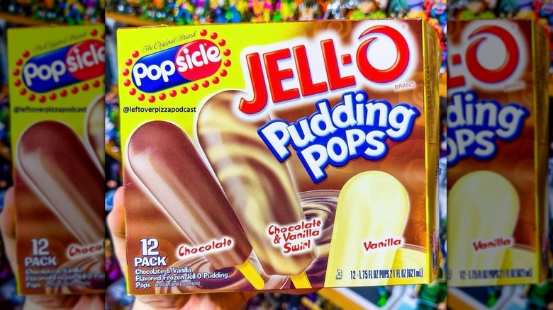 box of Jell-O Pudding Pops next to a Jell-O Pudding Pops