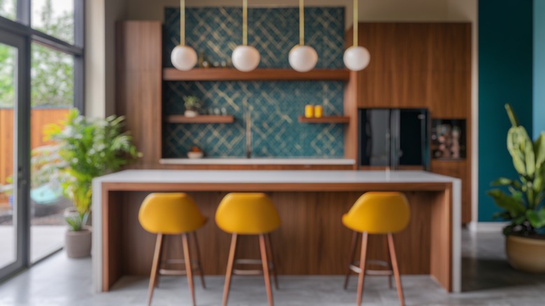 Mid-century modern kitchen with wood features