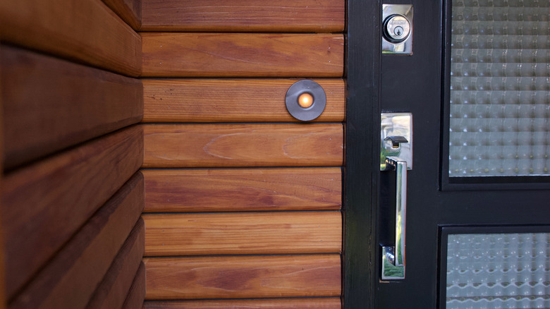 Mid century modern door with flat handle