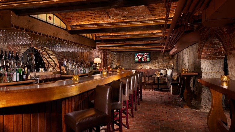 Interior of The Cave, including bar area