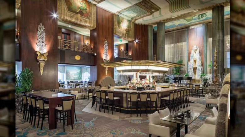 Interior of The Lounge at 1931, including bar area and fountain