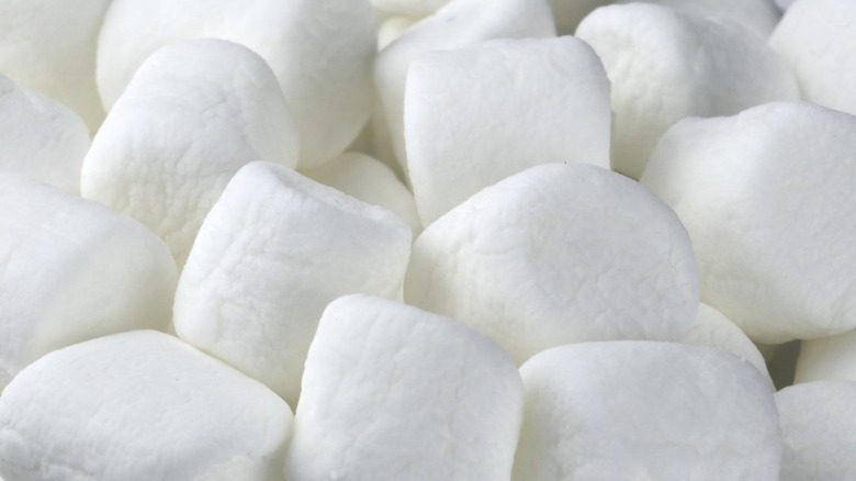 A close-up of marshmallows