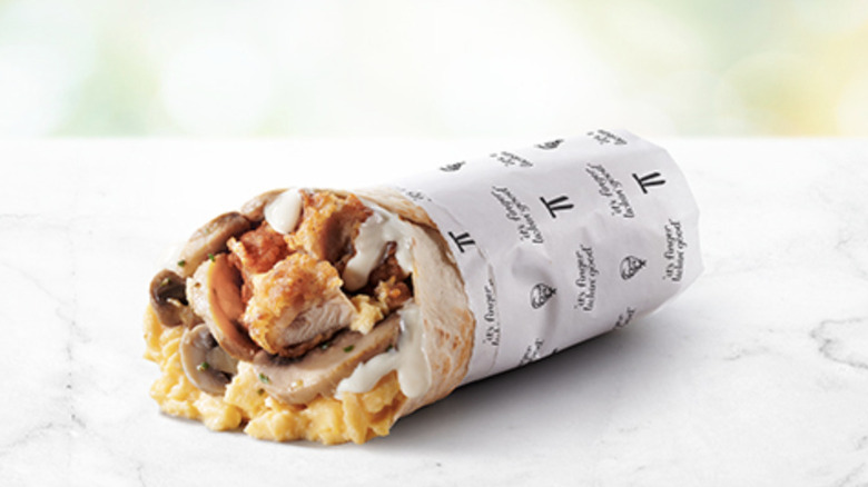 A Mushroom Twister from the KFC Singapore breakfast menu