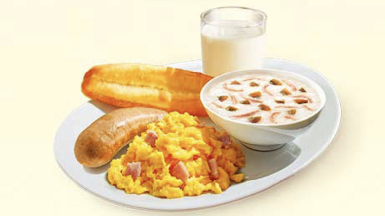 A plate of the Chinese-style full meal from KFC China