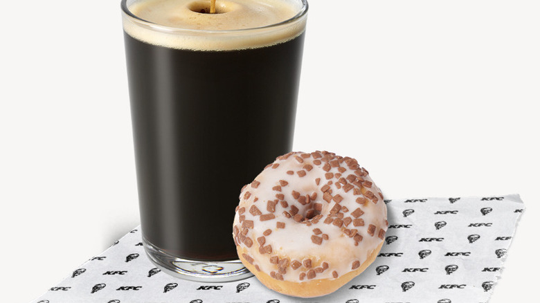 Coffee and a mini donut from KFC Estonia