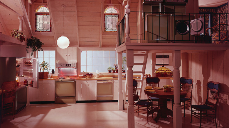 Large open living space with kitchen and dining area