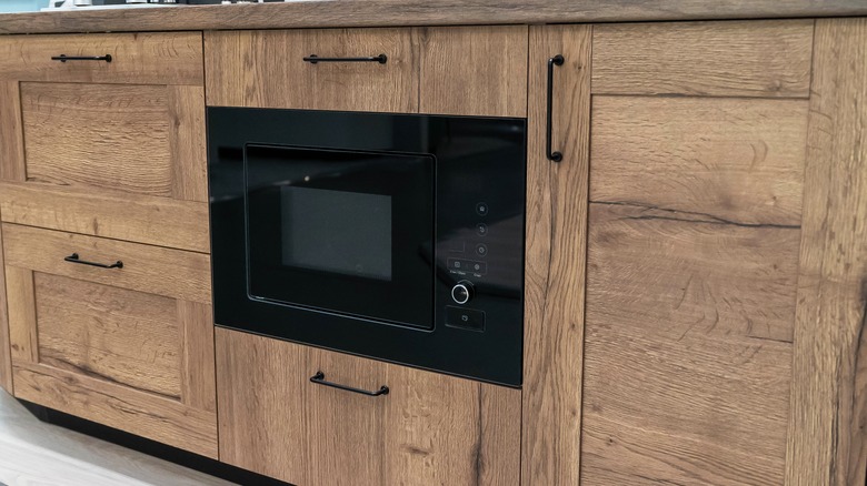 microwave built into kitchen island